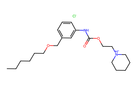Carbanilic acid, m-((hexyloxy)methyl)-, 2-piperidinoethyl ester, hydrochloride 80171-78-4